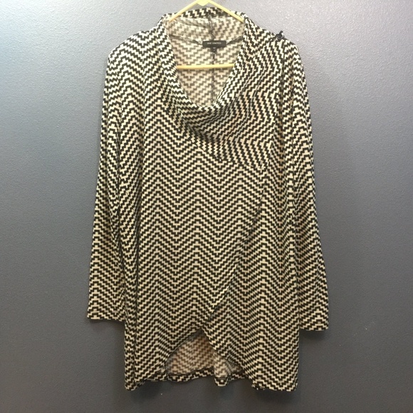 The Limited Sweaters - The Limited Size L Black and White Poncho Sweater